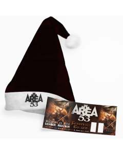 Area 53 Festival Hard Ticket and free Santa Hat