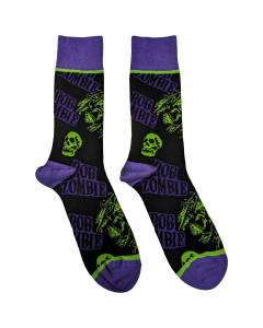 Skull Face Green Purple - Socken