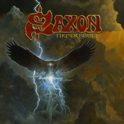 Saxon album cover Thunderbolt