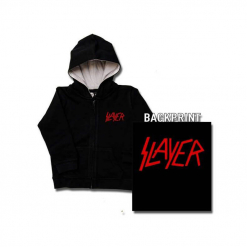 Slayer Red Logo Kids Hoodie front and back