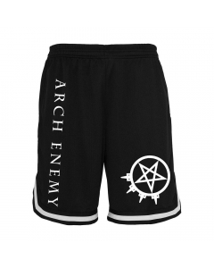 arch enemy pentagram mesh shorts