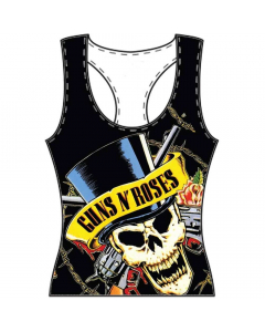 Guns N' Roses Skull And Guns girlie tank top front