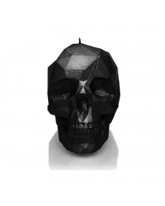 CANDLES - Large Low Poly Skull / Candle - Black Metallic