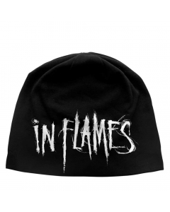 in flames logo discharge beanie