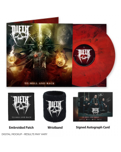 To Hell And Back Die Hard Edition: ROT SCHWARZ marmoriertes Vinyl + Schweißband + Patch + Autogrammkarte