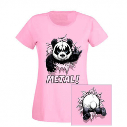 Heavy Metal Happiness Pandametal girls shirt front and back