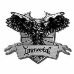 Immortal Crest metal pin badge