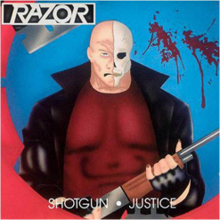razor - shotgun justice - transparent bloodred lp