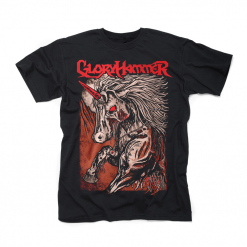 gloryhammer red logo unicorn shirt