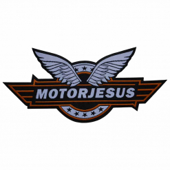 motorjesus logo shaped patch